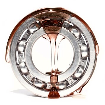 Metal ball bearing with grease