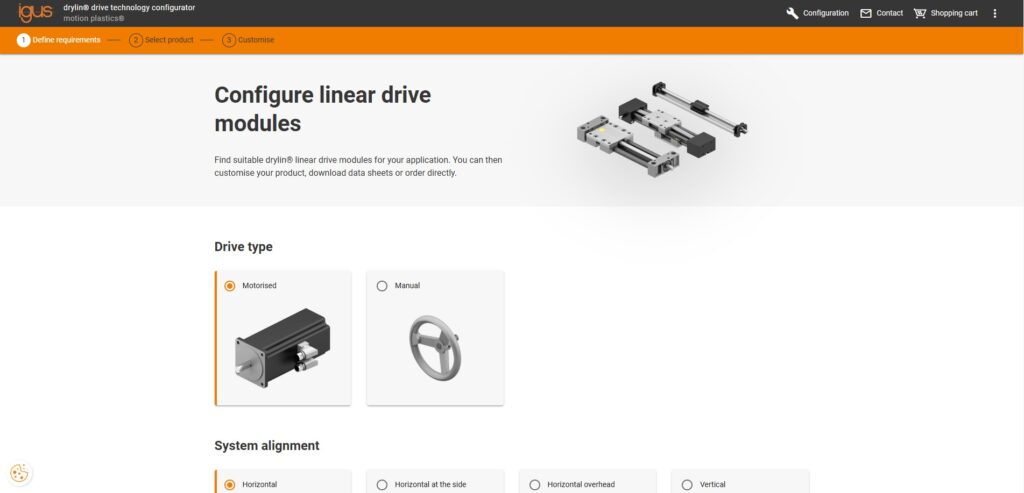 drylin linear technology configuration tool
