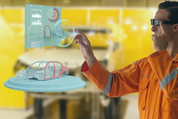 worker using augmented reality