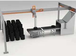 Gantry crane in tyre production