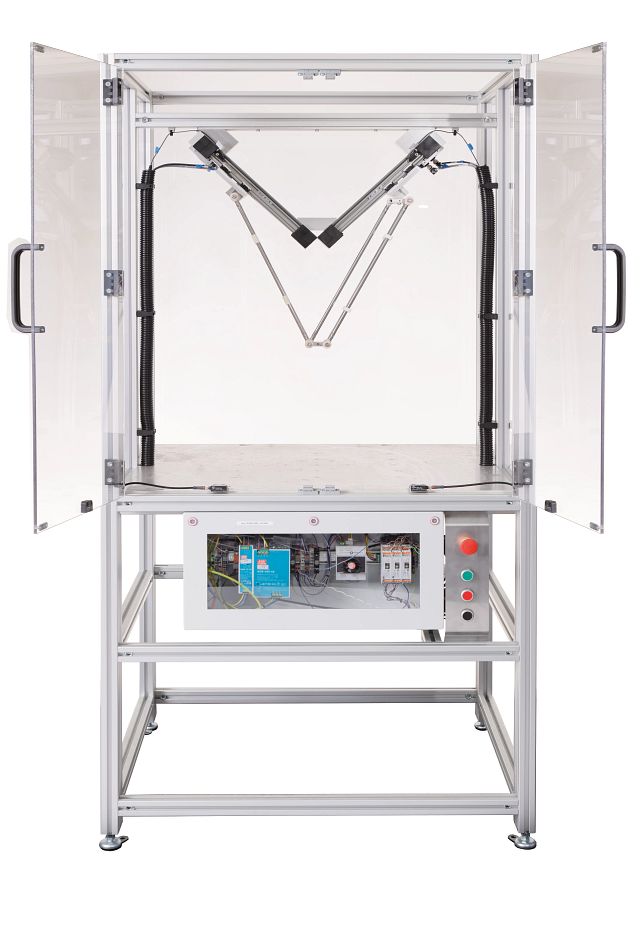 robot cell with a delta robot installed