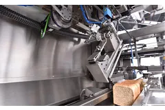 Bread wrapping machine with smart plastics