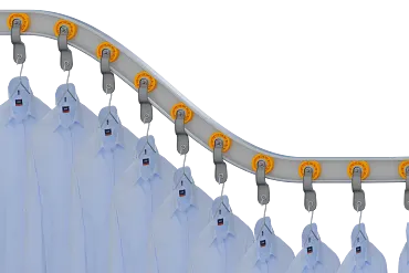 xiros® ball bearings in overhead conveyors for laundry