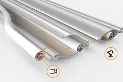 Easy change of cables for newly installed drives, cameras, etc