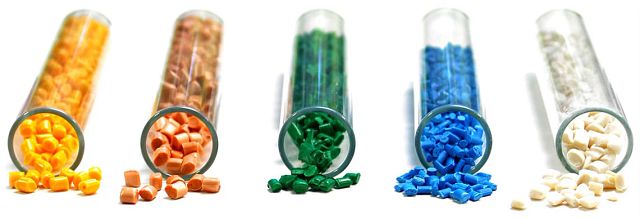 Plastic granules used in the injection molding process