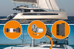 igus® drive technology and yacht with glass wedge windows