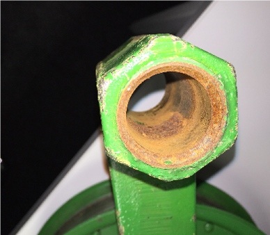 a corroded metal plain bearing