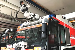 3D printed gears in a servomotor in the roof-mounted water cannon of a fire engine