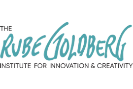 Rube Goldberg logo - Erase a Chalkboard