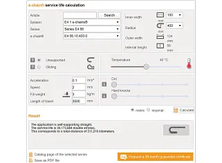 kopla e-chain service life calculation