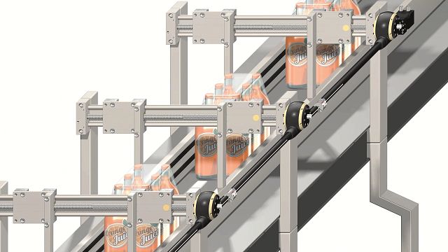 Apiro worm gears in use with drylin linear actuators for a lane adjustment in the packaging industry