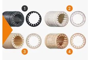 Abrasive wear of linear sliding bushes after test