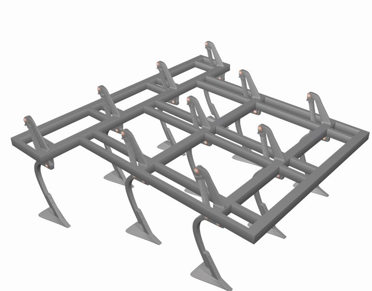 Rendering of a field cultivator shank pivot