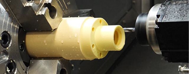 A custom component being machined