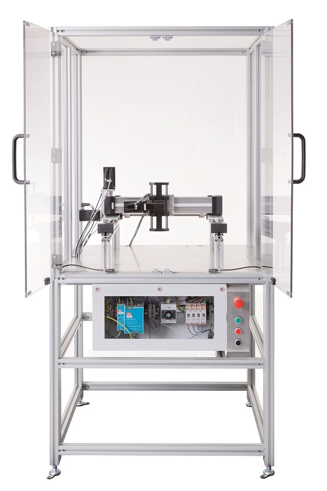 Robot cell housing a drylin linear system
