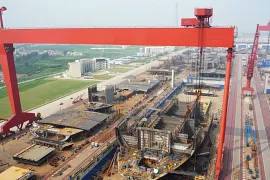 Shipyard cranes