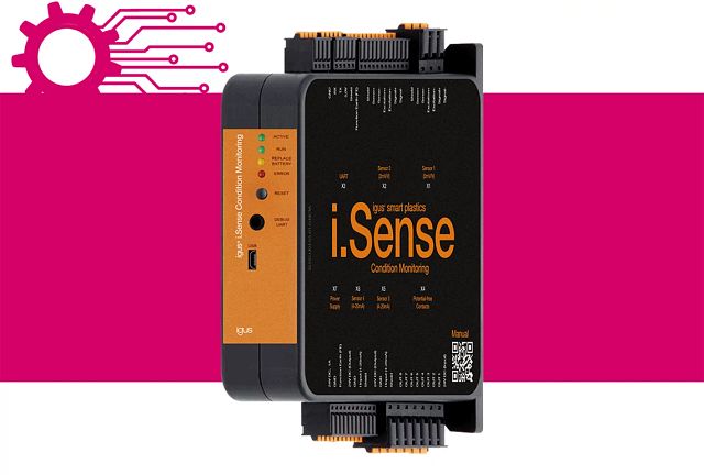 An i.Sense module from igus capable of using RPA to shut machines down based on performance data