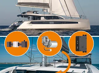 igus® drive technology and yacht with glass wedge windows