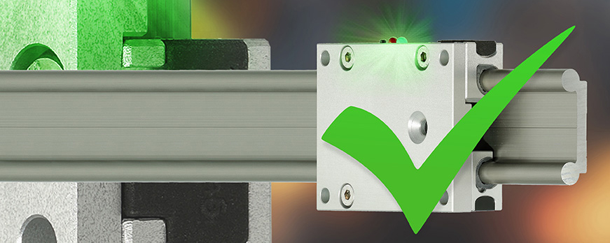 Condition monitoring drylin linear technology, with an LED status indicator