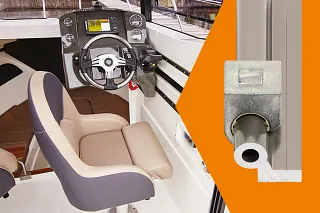 Sliding control system on Pegazus boat with drylin WJRM