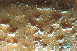 Erosion damage of smooth bearing shaft